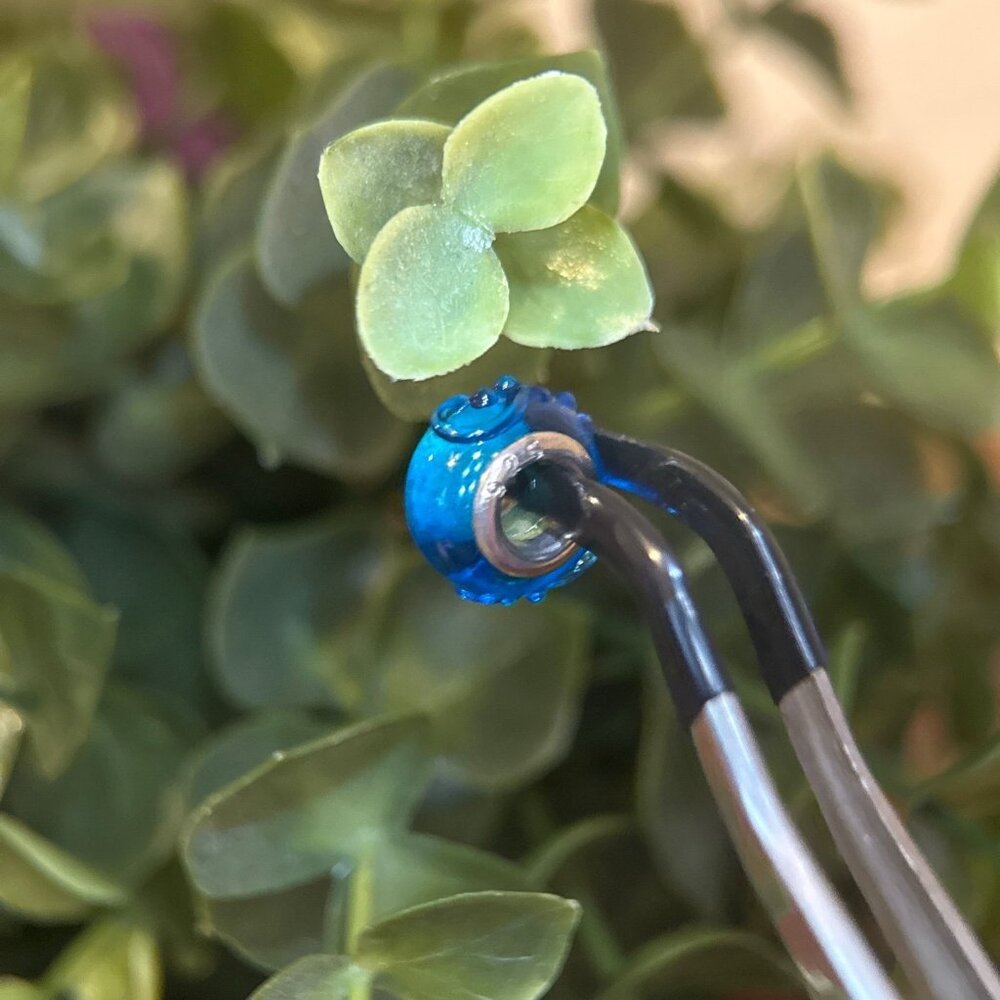 Silver 925 Swirl Dot Murano Glass Charm - Picture 4 of 6